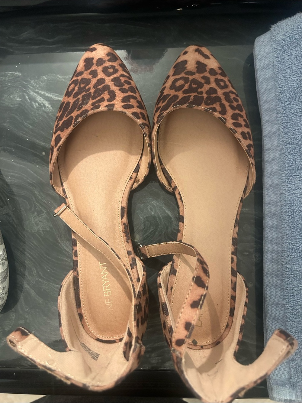 Lane Bryant Leopard D'Orsay Flats - Tan and Black